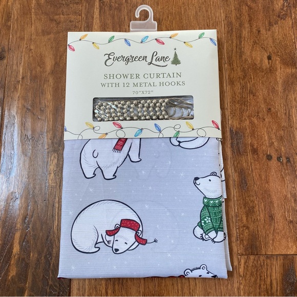 Bath Holiday Polar Bear Shower Curtain And Hooks Set Poshmark